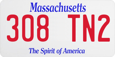 MA license plate 308TN2