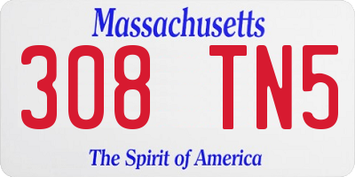 MA license plate 308TN5