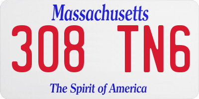 MA license plate 308TN6
