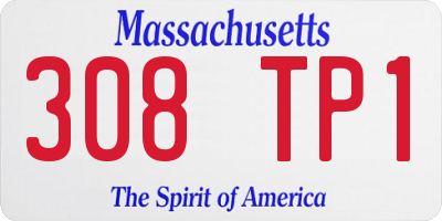 MA license plate 308TP1