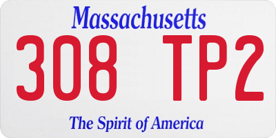 MA license plate 308TP2