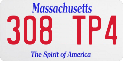 MA license plate 308TP4