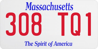 MA license plate 308TQ1