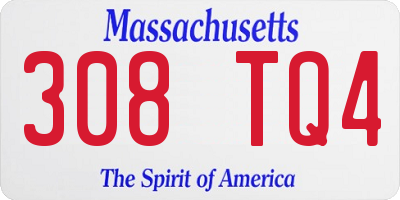 MA license plate 308TQ4