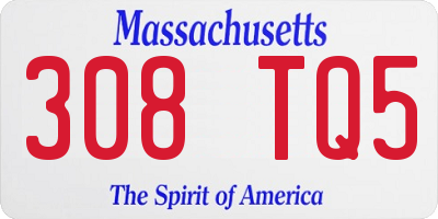 MA license plate 308TQ5