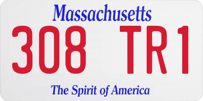 MA license plate 308TR1