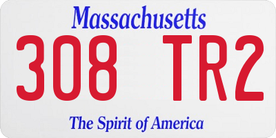 MA license plate 308TR2