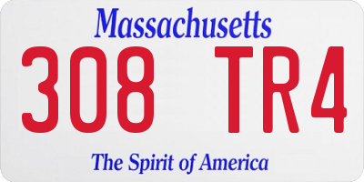 MA license plate 308TR4