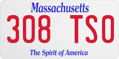 MA license plate 308TS0