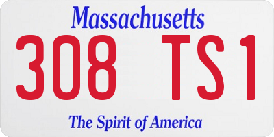 MA license plate 308TS1