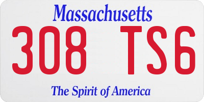 MA license plate 308TS6