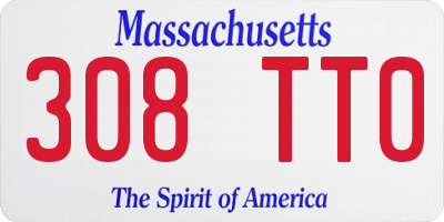 MA license plate 308TT0