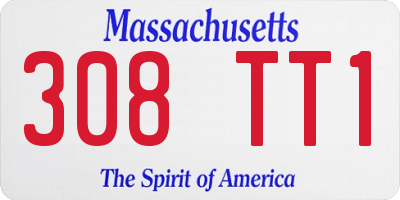 MA license plate 308TT1