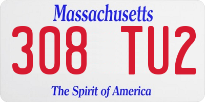 MA license plate 308TU2