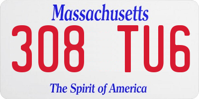 MA license plate 308TU6