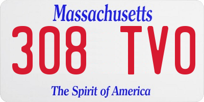 MA license plate 308TV0