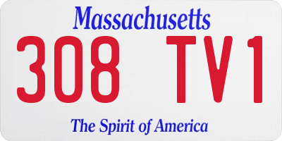 MA license plate 308TV1