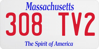 MA license plate 308TV2