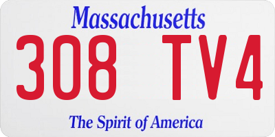 MA license plate 308TV4