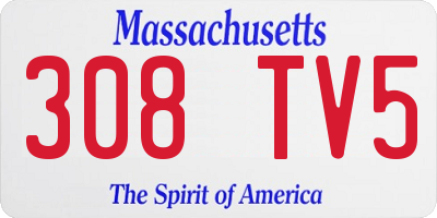 MA license plate 308TV5