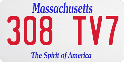 MA license plate 308TV7