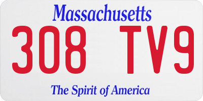 MA license plate 308TV9