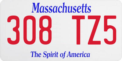 MA license plate 308TZ5