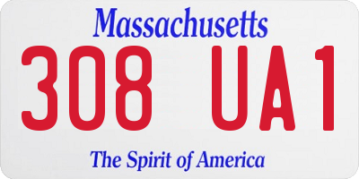 MA license plate 308UA1
