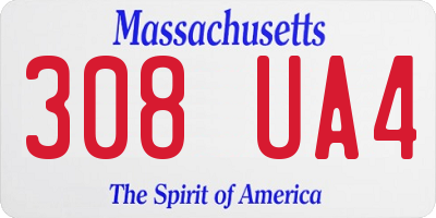 MA license plate 308UA4