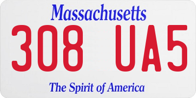 MA license plate 308UA5