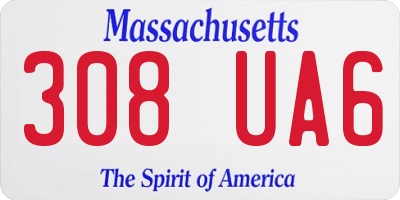 MA license plate 308UA6