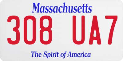 MA license plate 308UA7