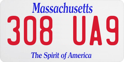 MA license plate 308UA9