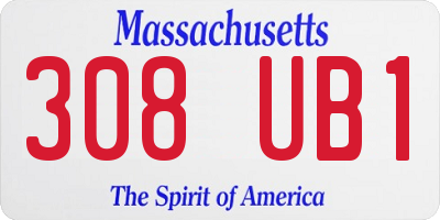 MA license plate 308UB1