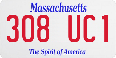 MA license plate 308UC1