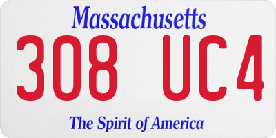 MA license plate 308UC4