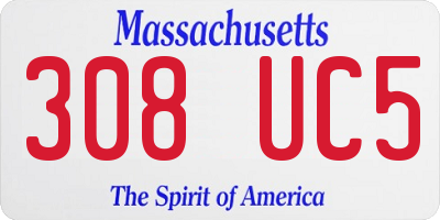 MA license plate 308UC5