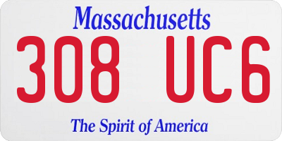 MA license plate 308UC6