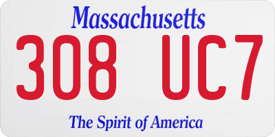 MA license plate 308UC7
