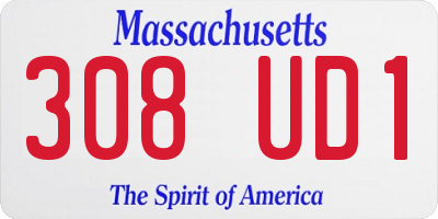 MA license plate 308UD1