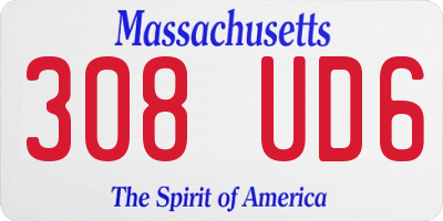MA license plate 308UD6