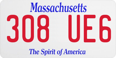 MA license plate 308UE6