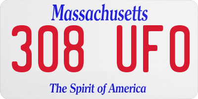 MA license plate 308UF0