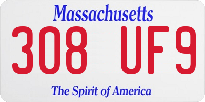 MA license plate 308UF9