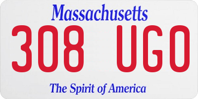 MA license plate 308UG0