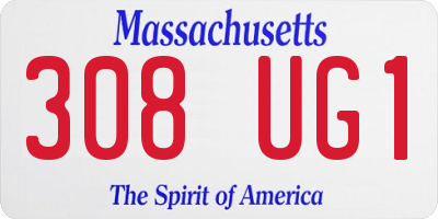MA license plate 308UG1