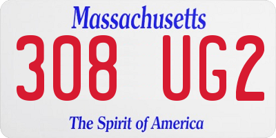 MA license plate 308UG2