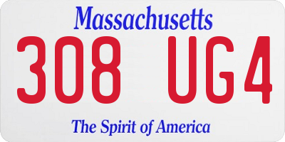 MA license plate 308UG4