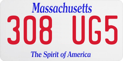 MA license plate 308UG5
