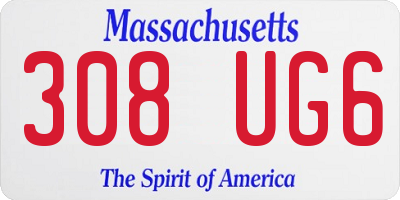 MA license plate 308UG6
